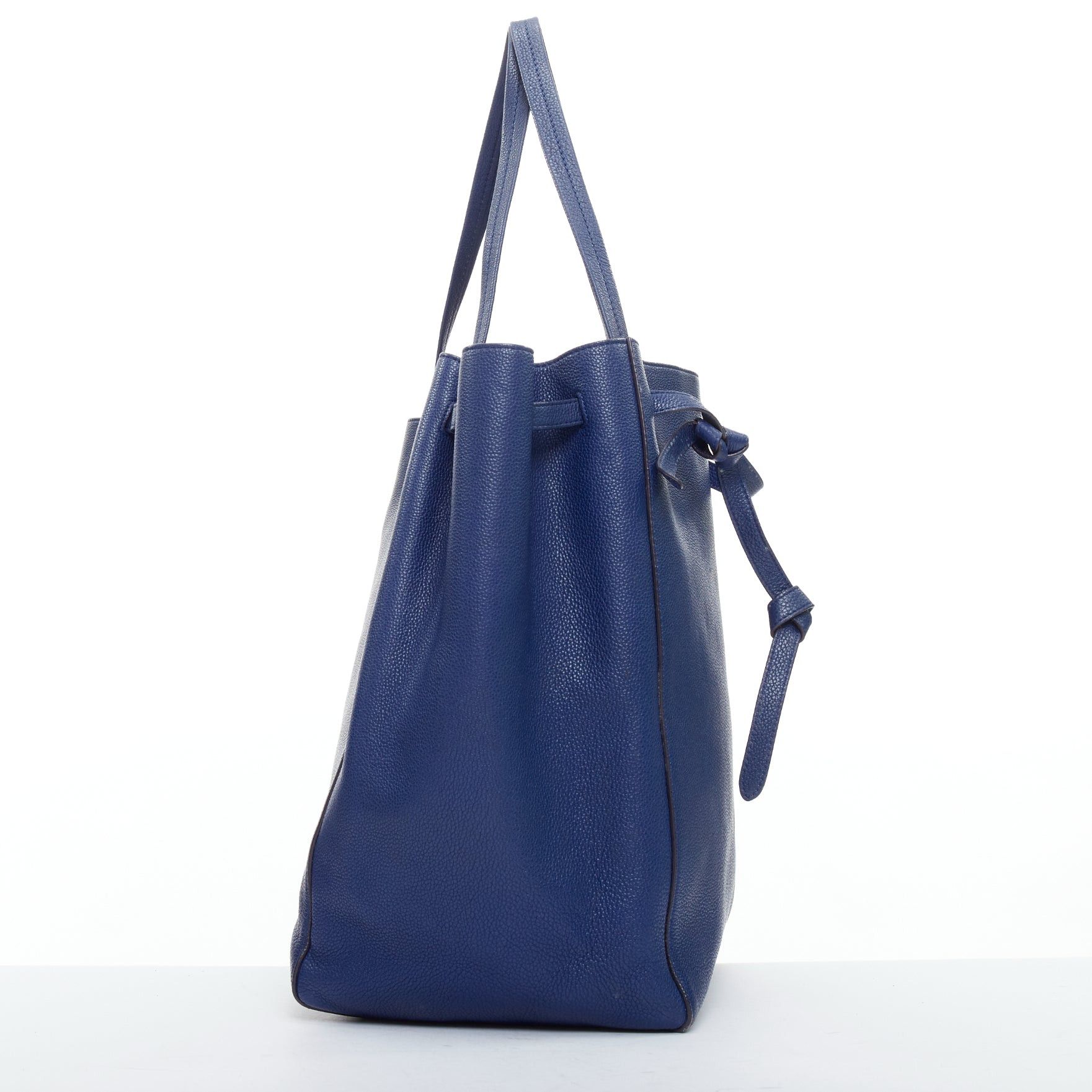 Celine CELINE Cabas Phantom dark blue leather silver logo medium tote bag Size ONE SIZE - 4 Thumbnail
