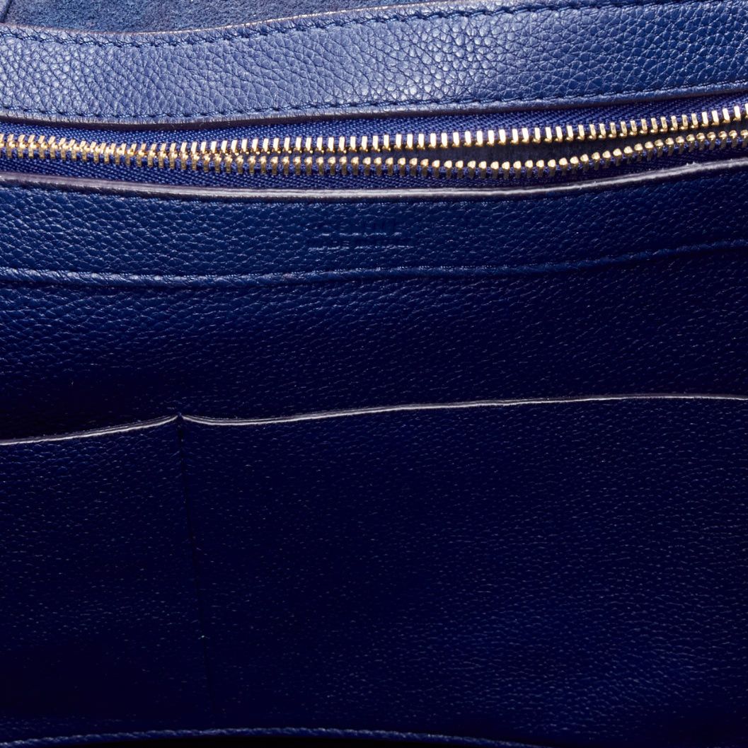 Celine CELINE Cabas Phantom dark blue leather silver logo medium tote bag Size ONE SIZE - 11 Thumbnail