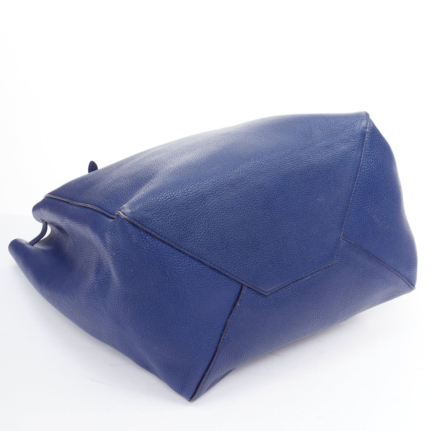 Celine CELINE Cabas Phantom dark blue leather silver logo medium tote bag Size ONE SIZE - 7 Thumbnail
