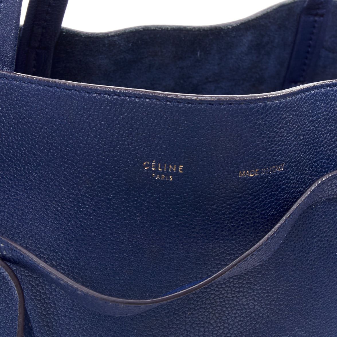 Celine CELINE Cabas Phantom dark blue leather silver logo medium tote bag Size ONE SIZE - 8 Thumbnail