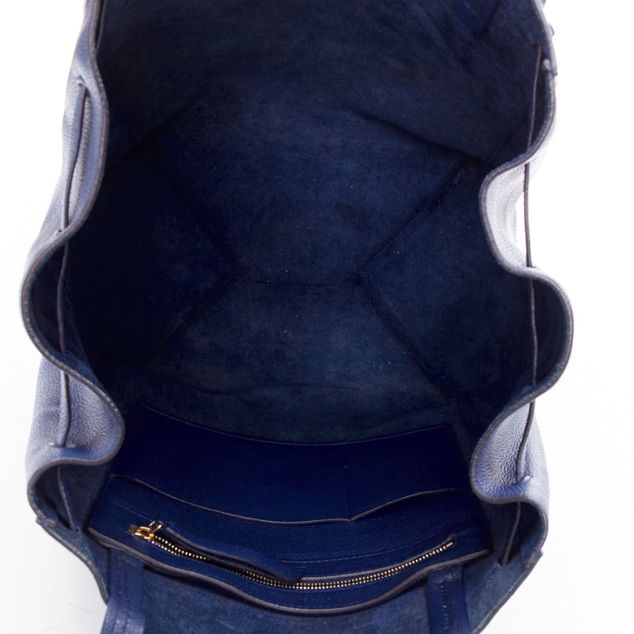 Celine CELINE Cabas Phantom dark blue leather silver logo medium tote bag Size ONE SIZE - 10 Thumbnail