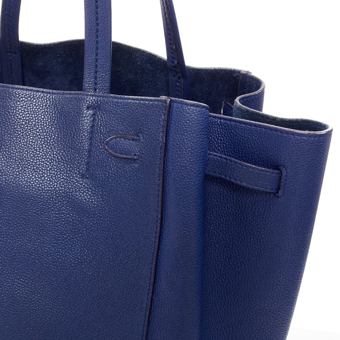 Celine CELINE Cabas Phantom dark blue leather silver logo medium tote bag Size ONE SIZE - 9 Thumbnail