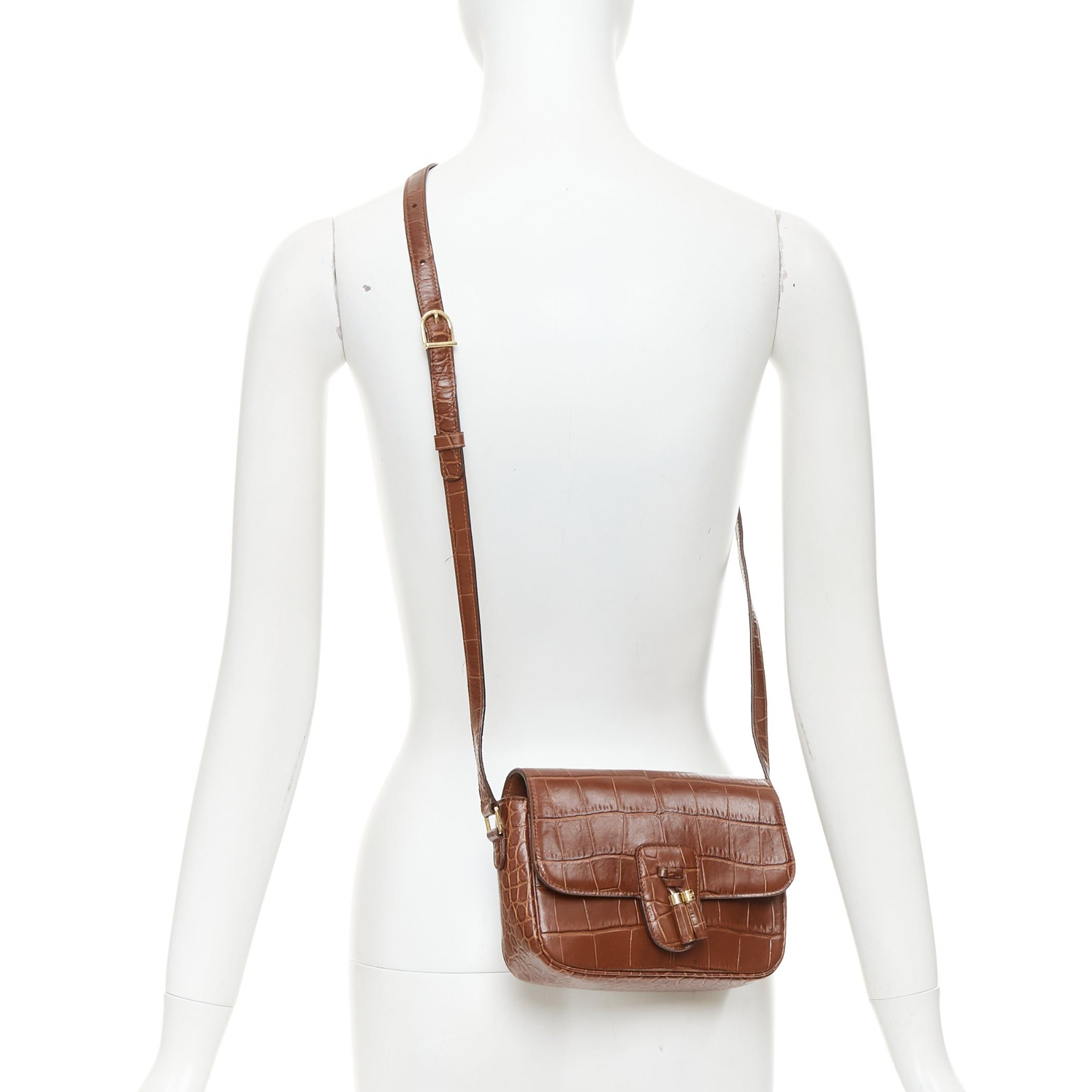 Celine CELINE Medium Tassel brown embossed cow hide leather fringed crossbody bag Size ONE SIZE - 2 Thumbnail