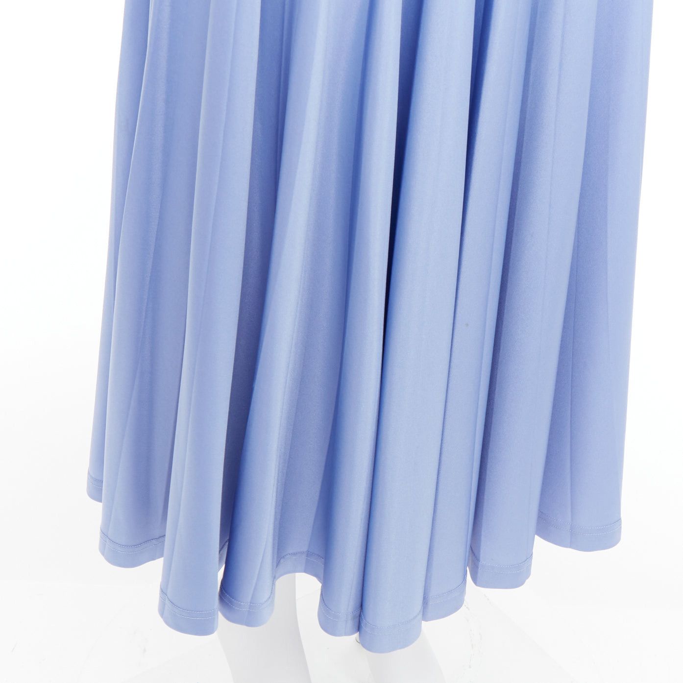 Celine OLD CELINE Phoebe Philo sky blue pleated black waistband skirt FR34 XS Size 26" / US 2 / IT 38 - 7 Thumbnail