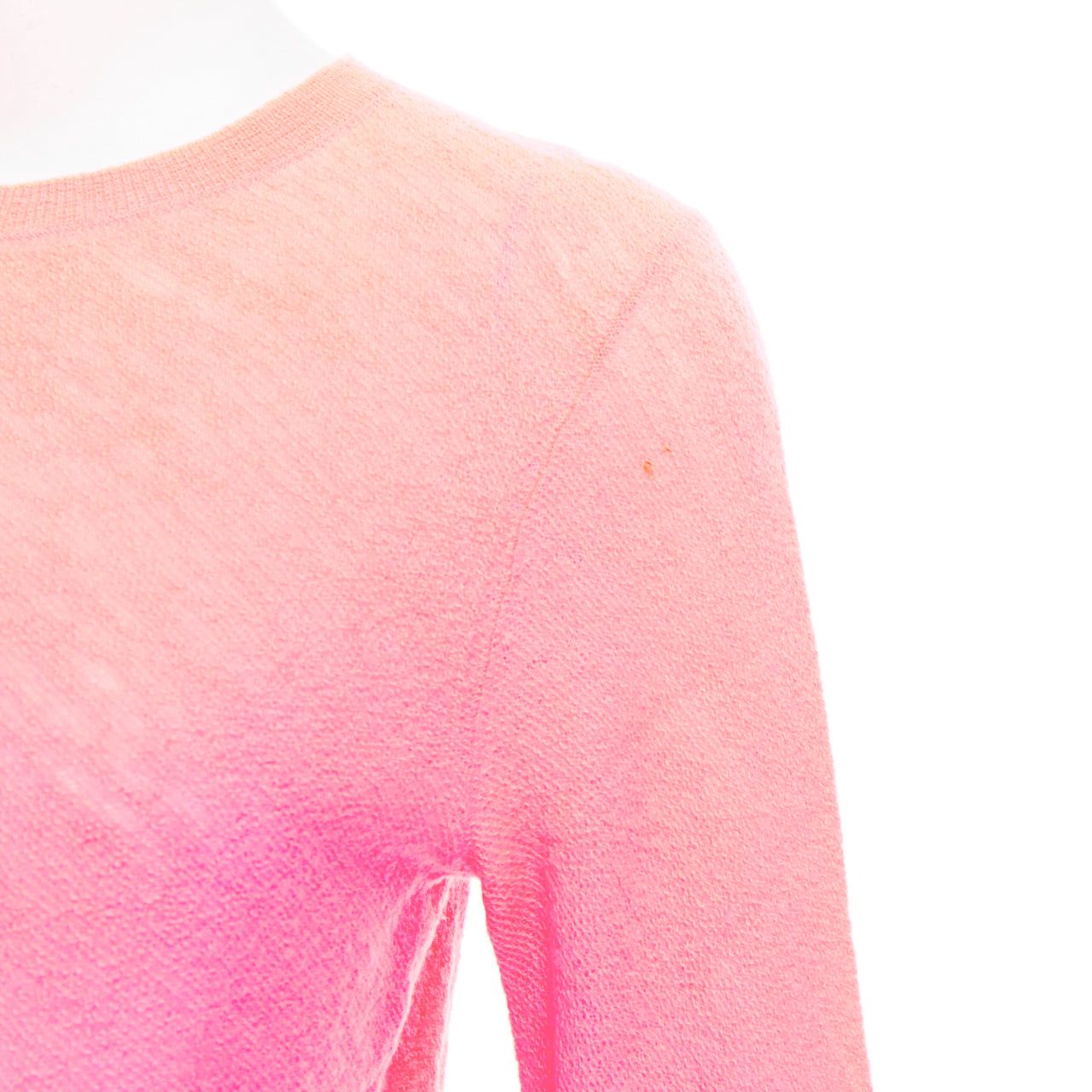 Celine OLD CELINE Phoebe Philo neon coral pink wool knitted sweater S Size S / US 4 / IT 40 - 2 Thumbnail