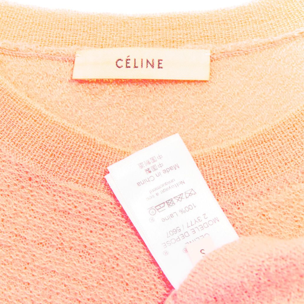 Celine OLD CELINE Phoebe Philo neon coral pink wool knitted sweater S Size S / US 4 / IT 40 - 8 Thumbnail