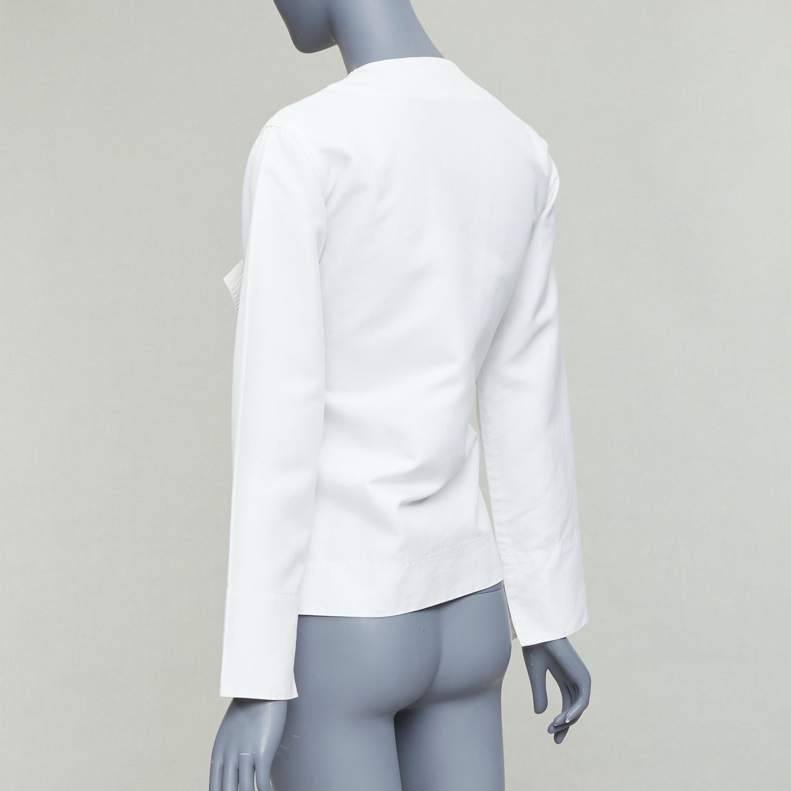 Celine CELINE Phoebe Philo cream cotton silk tie front straight jacket FR36 S Size S / US 4 / IT 40 - 7 Thumbnail