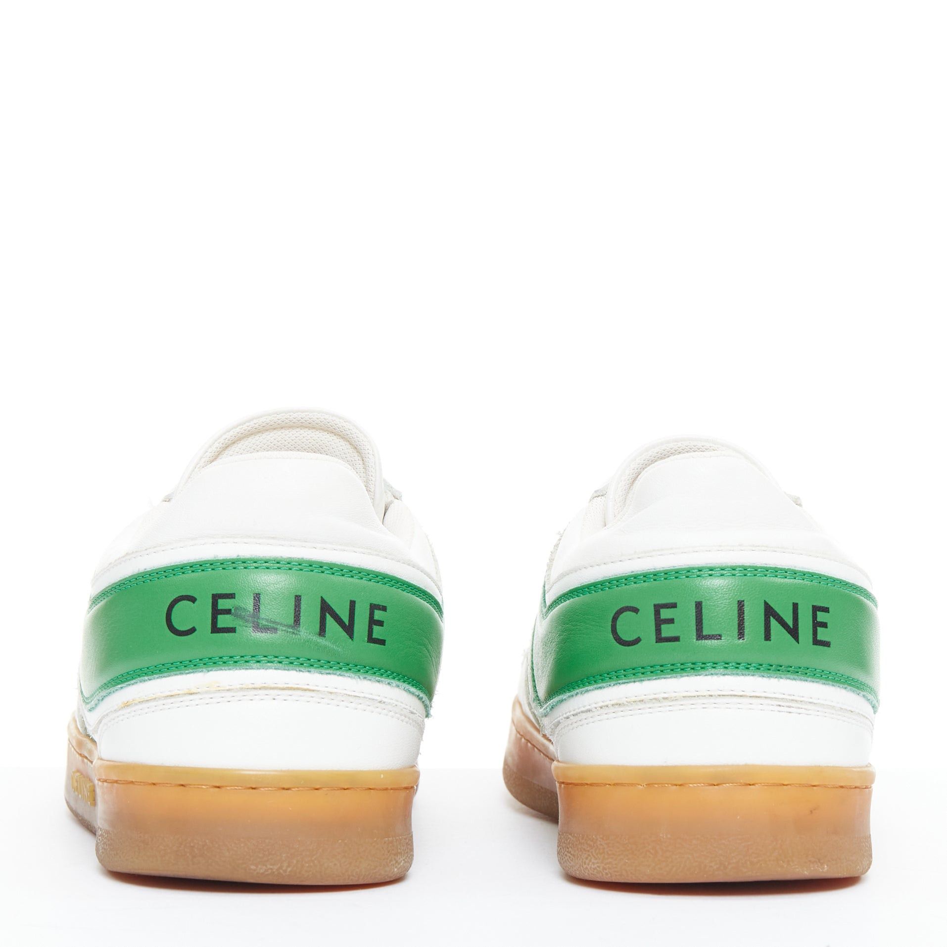 Celine CELINE green optic white flash green leather low top sneakers EU37 Size US 7 / IT 37 - 6 Thumbnail