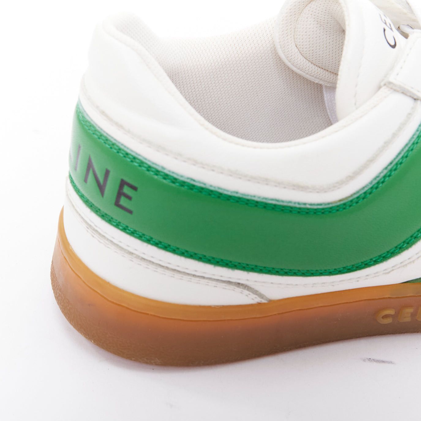 Celine CELINE green optic white flash green leather low top sneakers EU37 Size US 7 / IT 37 - 9 Thumbnail
