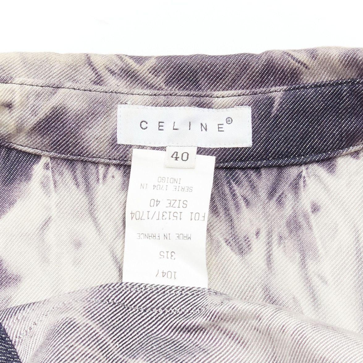 Celine CELINE Vintage 2000 indigo blue cream tie dye print cotton silk denim vest jacket FR40 L Size M / US 6-8 / IT 42-44 - 10 Thumbnail