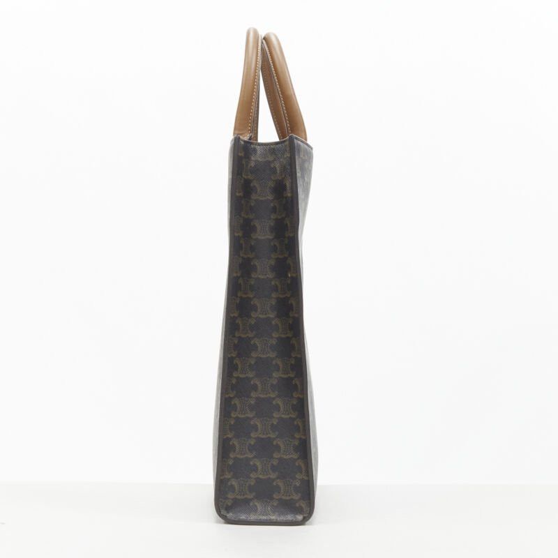 Celine CELINE Hedi Slimane Triomphe Canvas brown monogram Vertical Cabas tote bag Size ONE SIZE - 4 Thumbnail