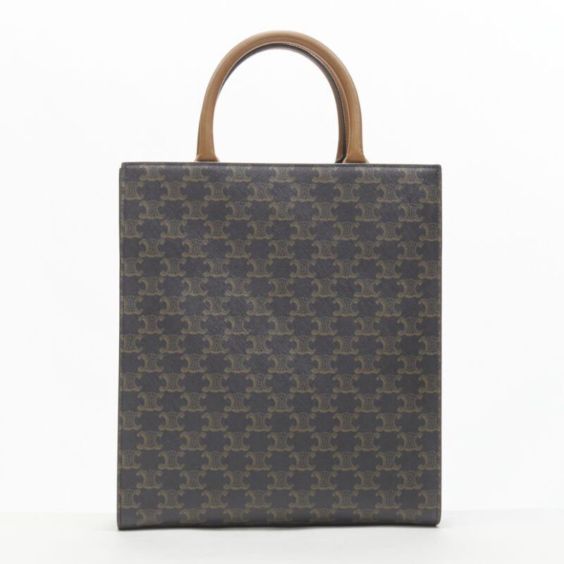 Celine CELINE Hedi Slimane Triomphe Canvas brown monogram Vertical Cabas tote bag Size ONE SIZE - 5 Thumbnail