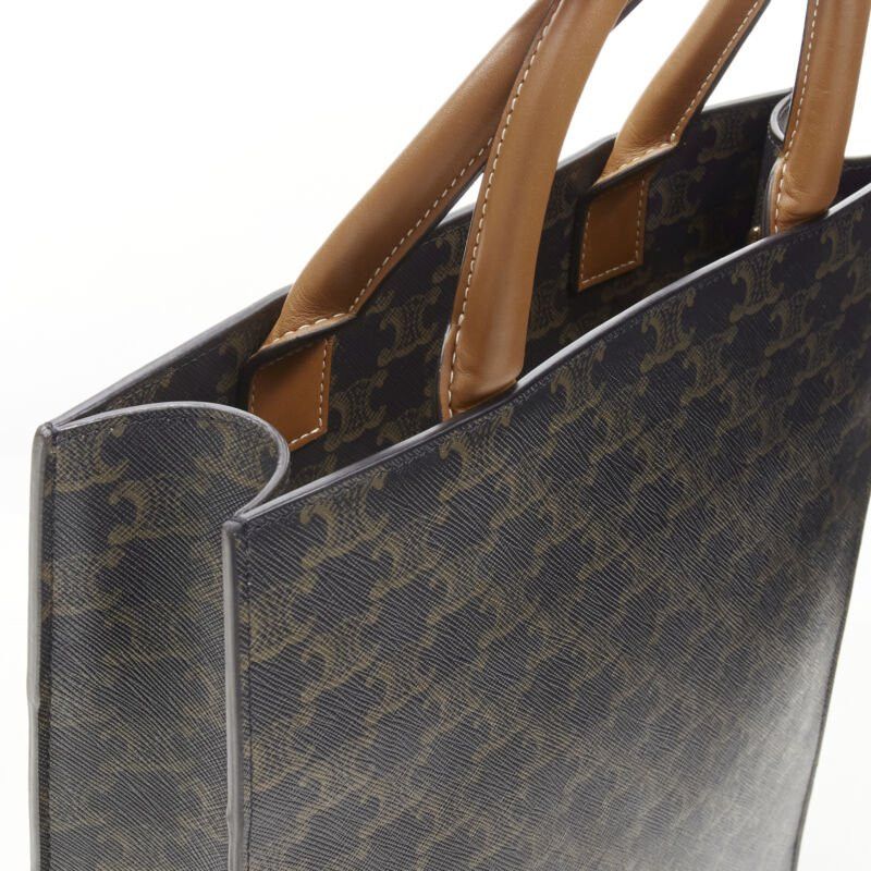 Celine CELINE Hedi Slimane Triomphe Canvas brown monogram Vertical Cabas tote bag Size ONE SIZE - 8 Thumbnail
