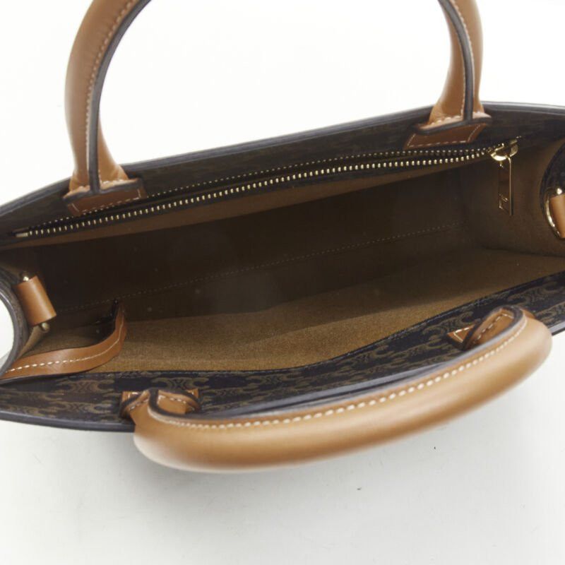 Celine CELINE Hedi Slimane Triomphe Canvas brown monogram Vertical Cabas tote bag Size ONE SIZE - 9 Thumbnail