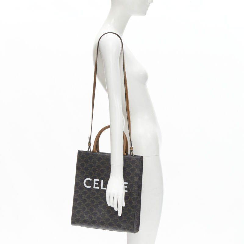 Celine CELINE Hedi Slimane Triomphe Canvas brown monogram Vertical Cabas tote bag Size ONE SIZE - 2 Thumbnail