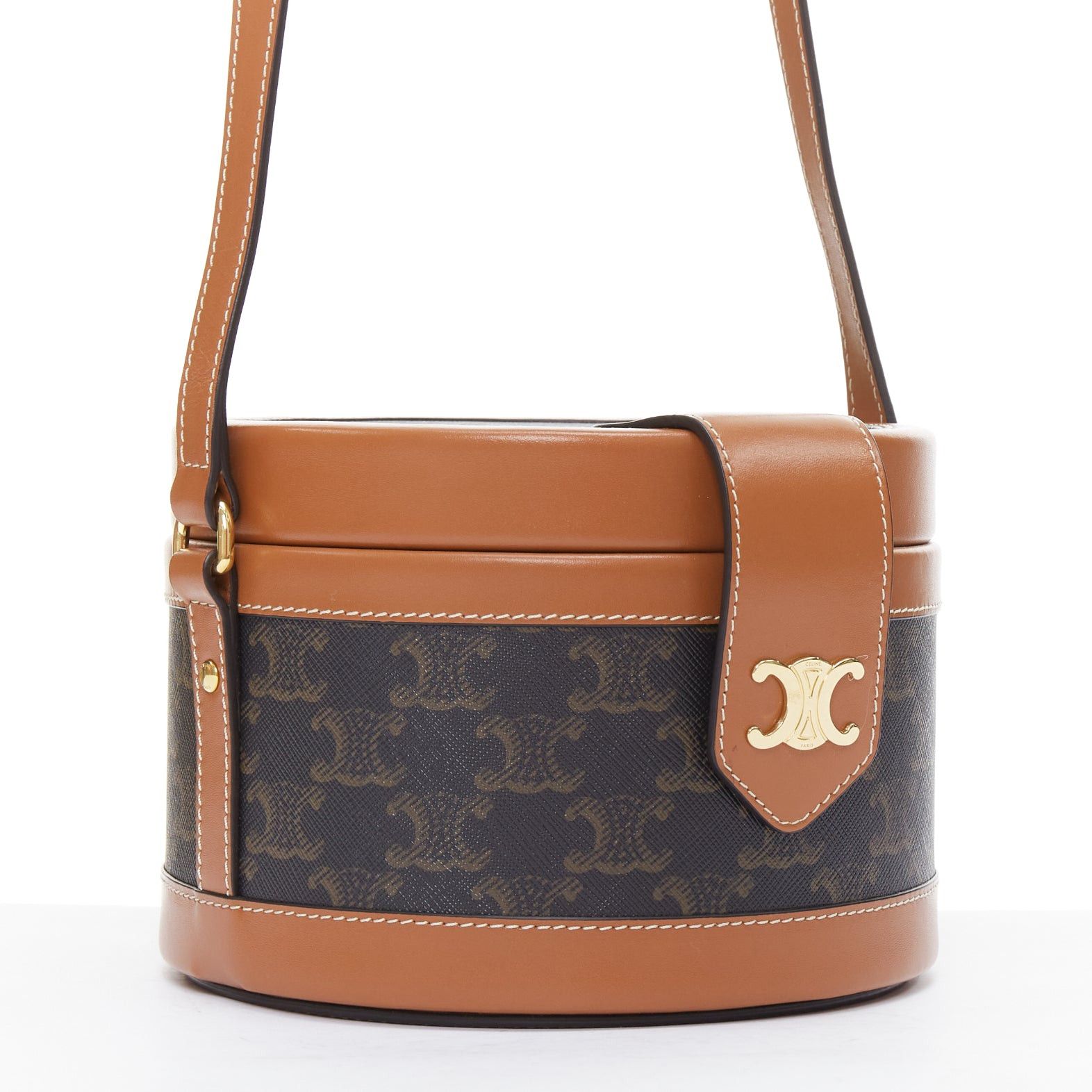 Celine CELINE 2021 Tambour brown Triomphe crossbody circe bag Blackpink Lisa Size ONE SIZE - 3 Thumbnail