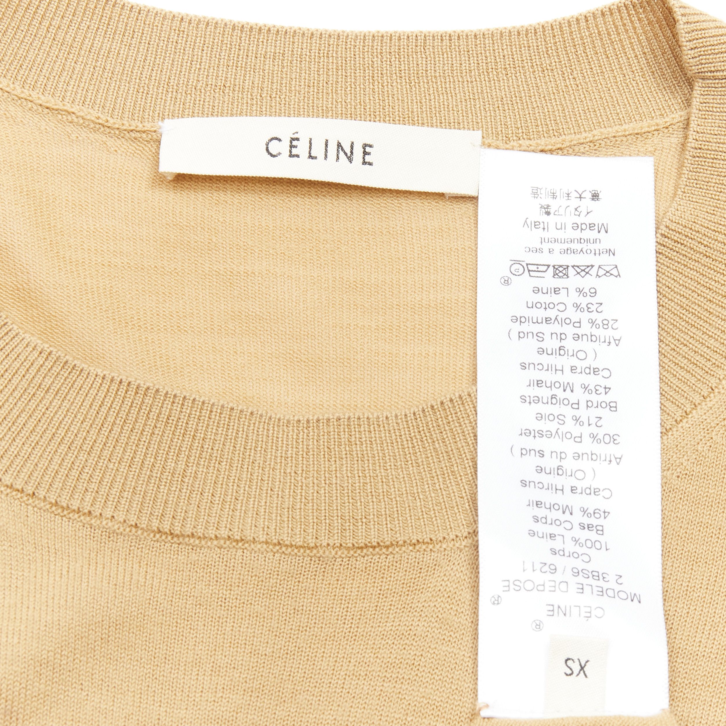 Celine OLD CELINE Phoebe Philo 100% wool mohair blend Triomphe logo contrast cuff sweater XS Size S / US 4 / IT 40 - 9 Thumbnail