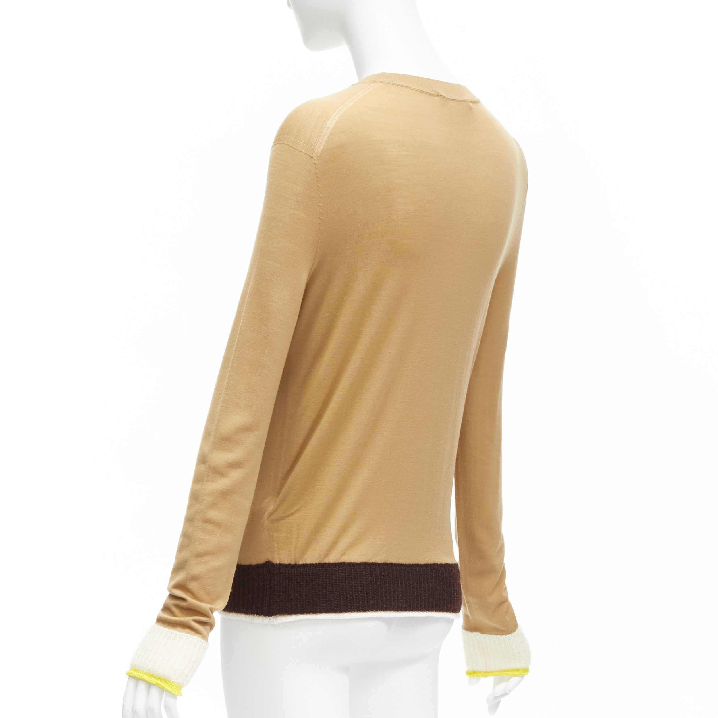 Celine OLD CELINE Phoebe Philo 100% wool mohair blend Triomphe logo contrast cuff sweater XS Size S / US 4 / IT 40 - 6 Thumbnail