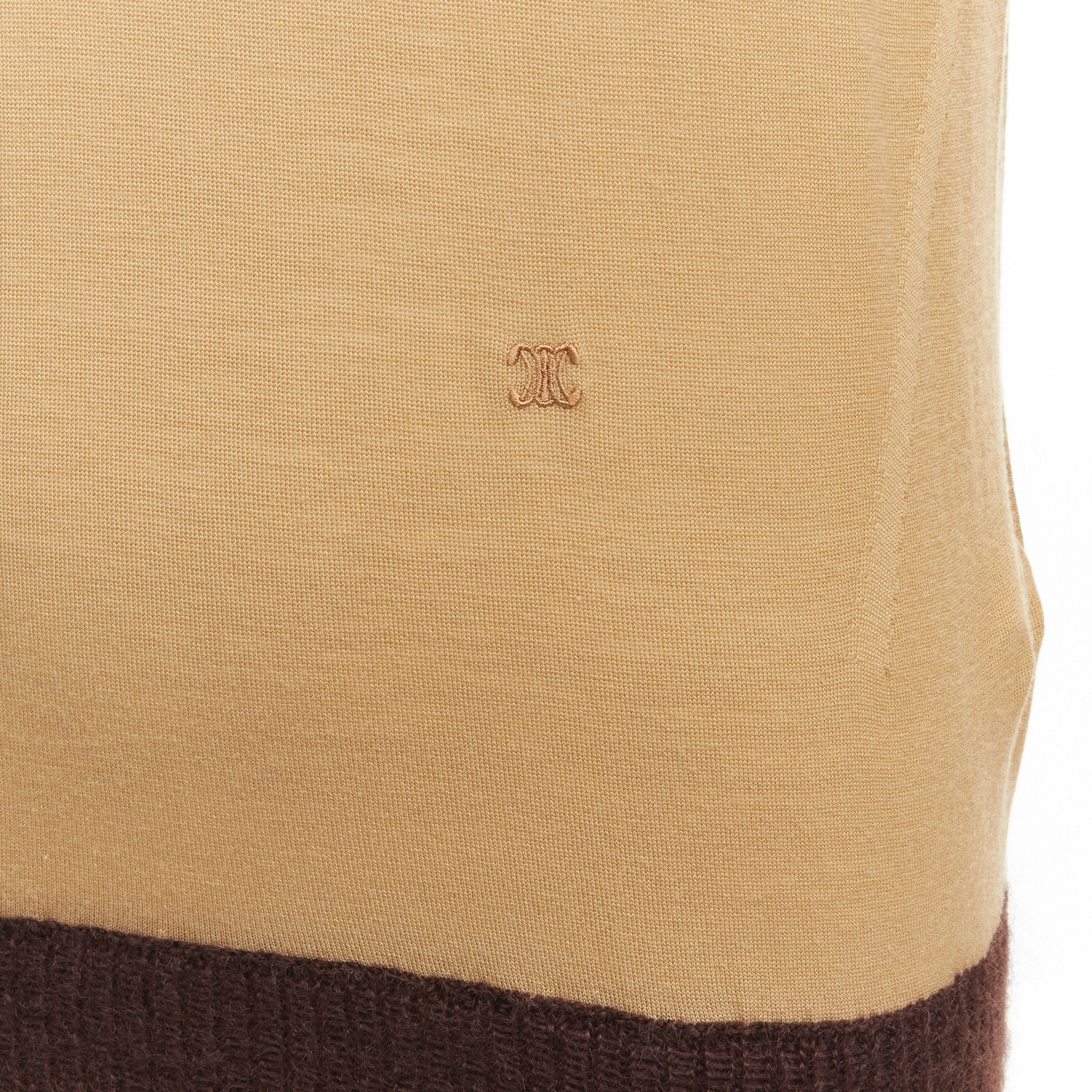 Celine OLD CELINE Phoebe Philo 100% wool mohair blend Triomphe logo contrast cuff sweater XS Size S / US 4 / IT 40 - 2 Thumbnail