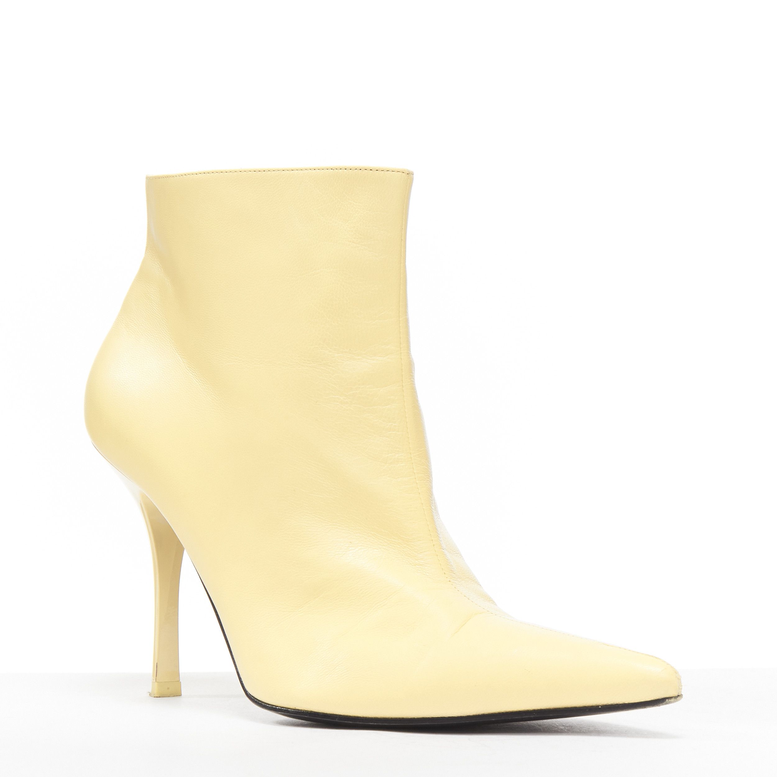 Celine OLD CELINE Phoebe Philo nude leather pointed toe high heel ankle boots EU38 Size US 8 / IT 38 - 2 Thumbnail