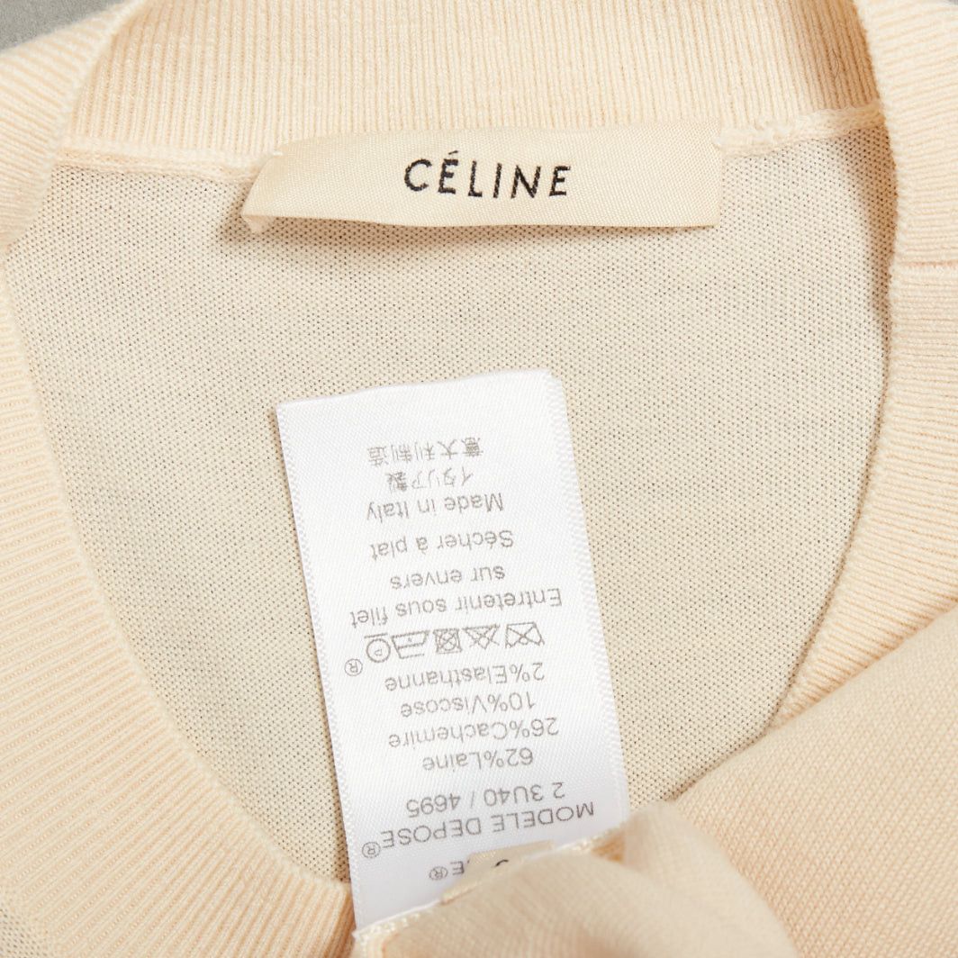 Celine OLD CELINE Phoebe Philo beige wool cashmere blend split hem sweater vest S Size S / US 4 / IT 40 - 8 Thumbnail