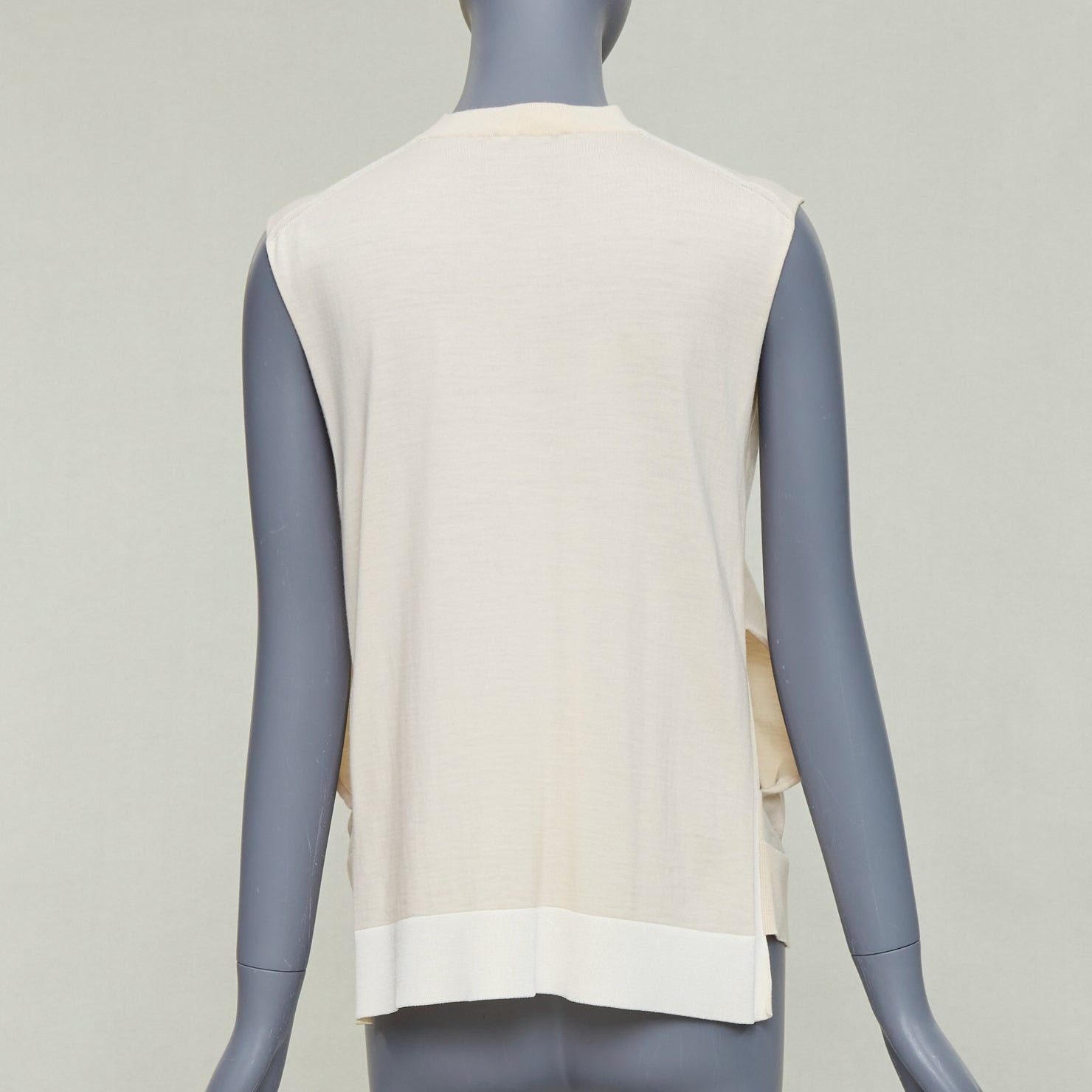 Celine OLD CELINE Phoebe Philo beige wool cashmere blend split hem sweater vest S Size S / US 4 / IT 40 - 5 Thumbnail