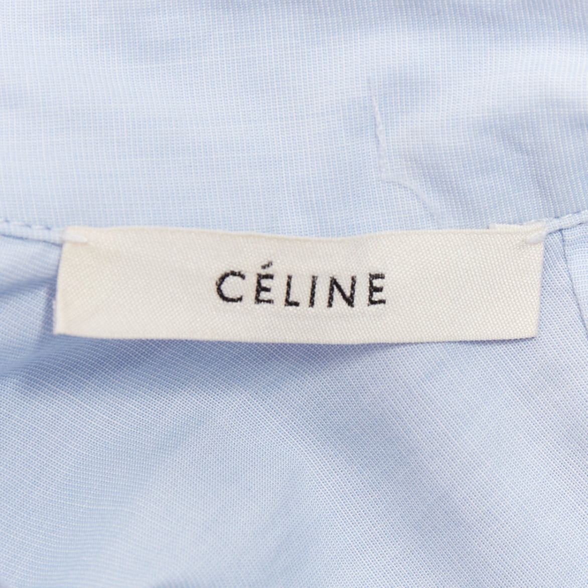 Celine OLD CELINE 2017 Runway blue colorblock reversed pleated hem shirt dress Size S / US 4 / IT 40 - 8 Thumbnail