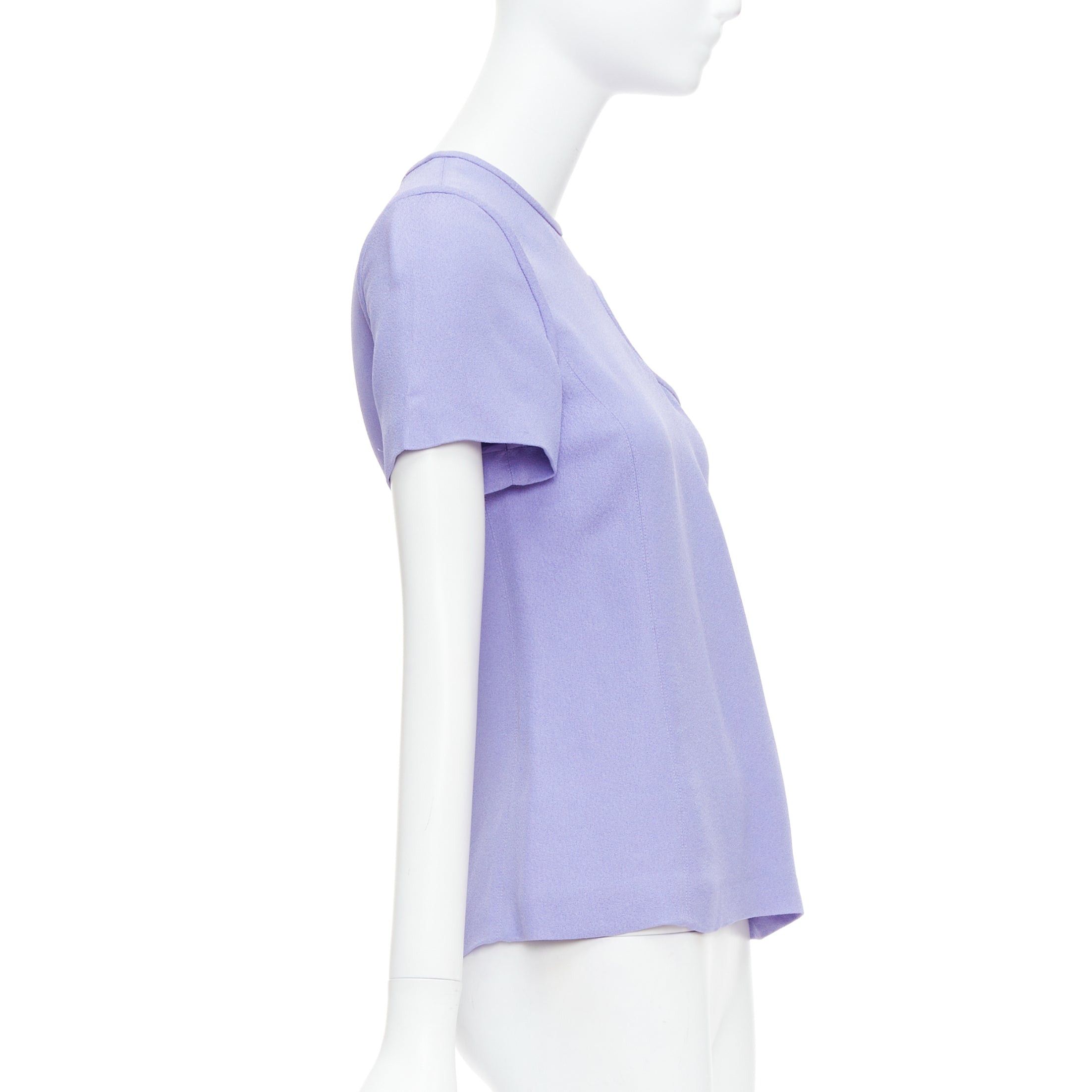 Celine OLD CELINE Phoebe Philo lavender purple tie sleeve cut out top FR38 M Size M / US 6-8 / IT 42-44 - 4 Thumbnail