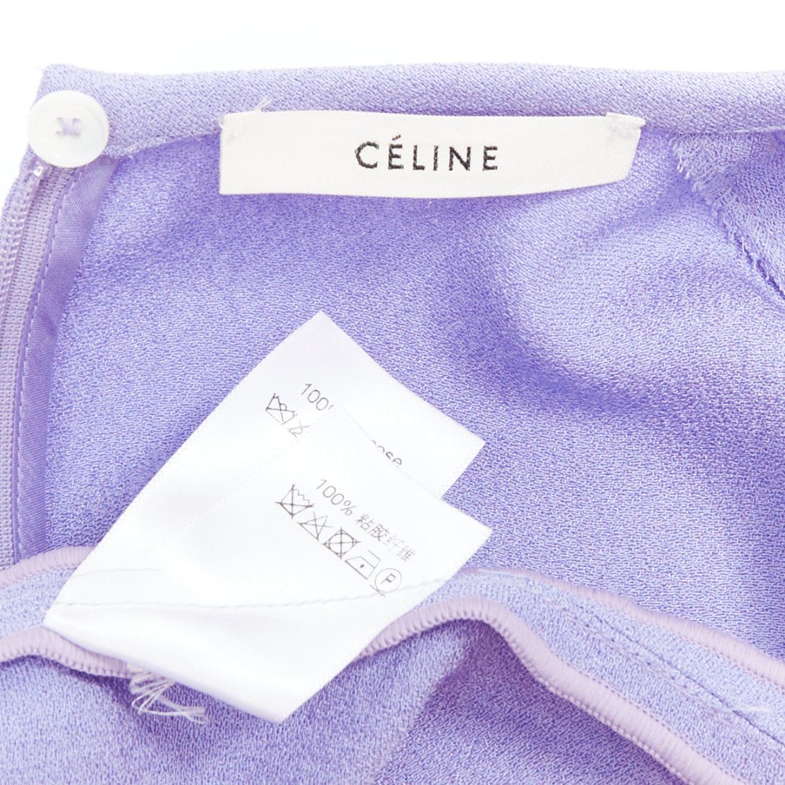 Celine OLD CELINE Phoebe Philo lavender purple tie sleeve cut out top FR38 M Size M / US 6-8 / IT 42-44 - 8 Thumbnail