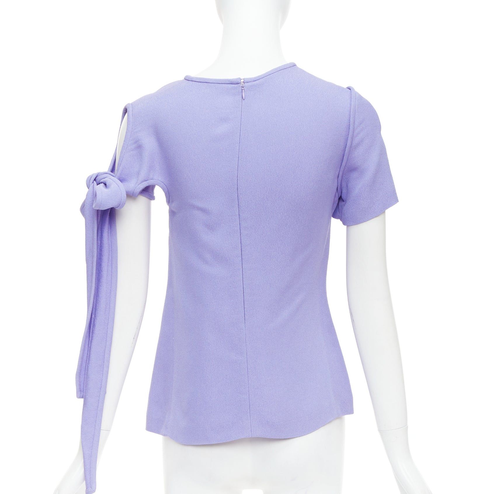 Celine OLD CELINE Phoebe Philo lavender purple tie sleeve cut out top FR38 M Size M / US 6-8 / IT 42-44 - 5 Thumbnail