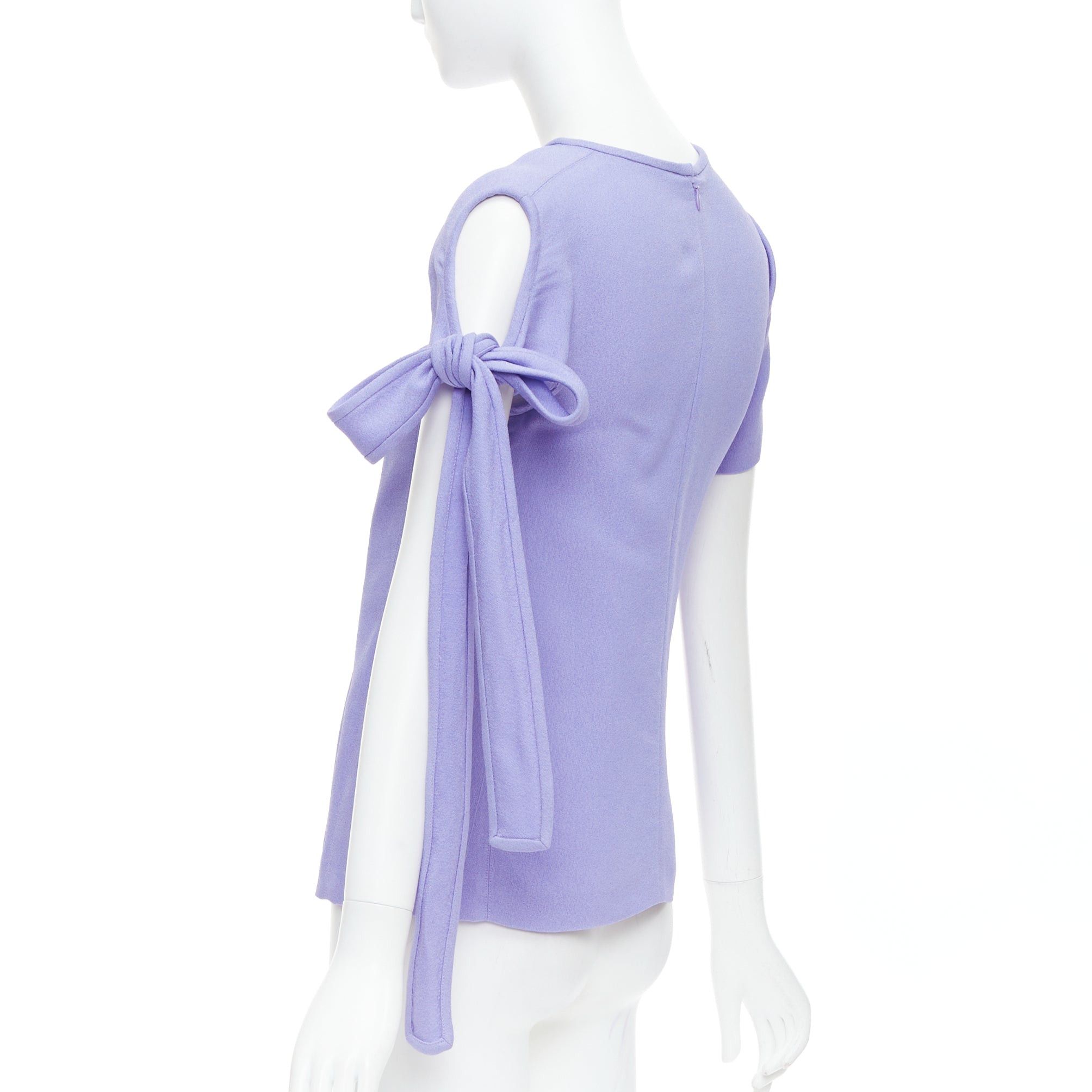 Celine OLD CELINE Phoebe Philo lavender purple tie sleeve cut out top FR38 M Size M / US 6-8 / IT 42-44 - 6 Thumbnail