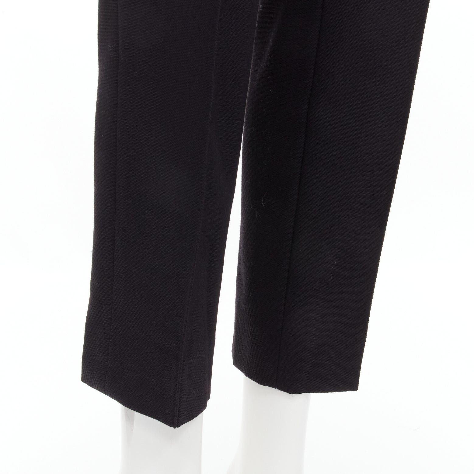 Celine OLD CELINE Phoebe Philo blue silk trimmed black wool pleated trousers FR34 XS Size 26" / US 2 / IT 38 - 8 Thumbnail