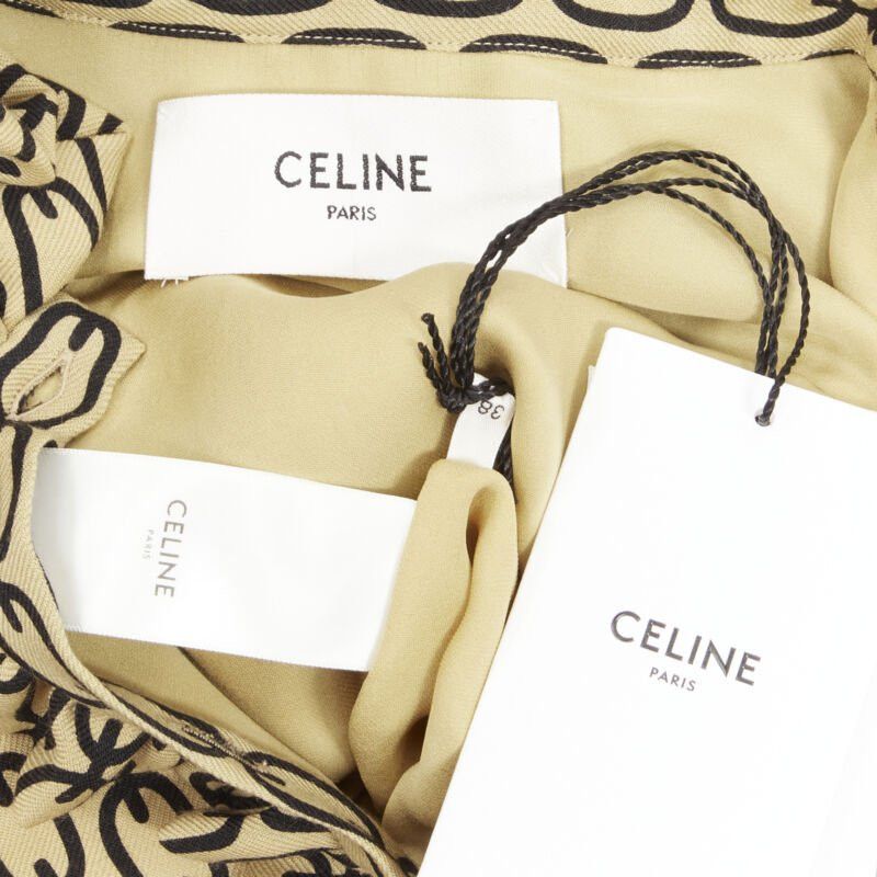 Celine new CELINE Hedi Slimane Triomphe chain wool frill collar pleated dress FR38 S Size S / US 4 / IT 40 - 9 Thumbnail