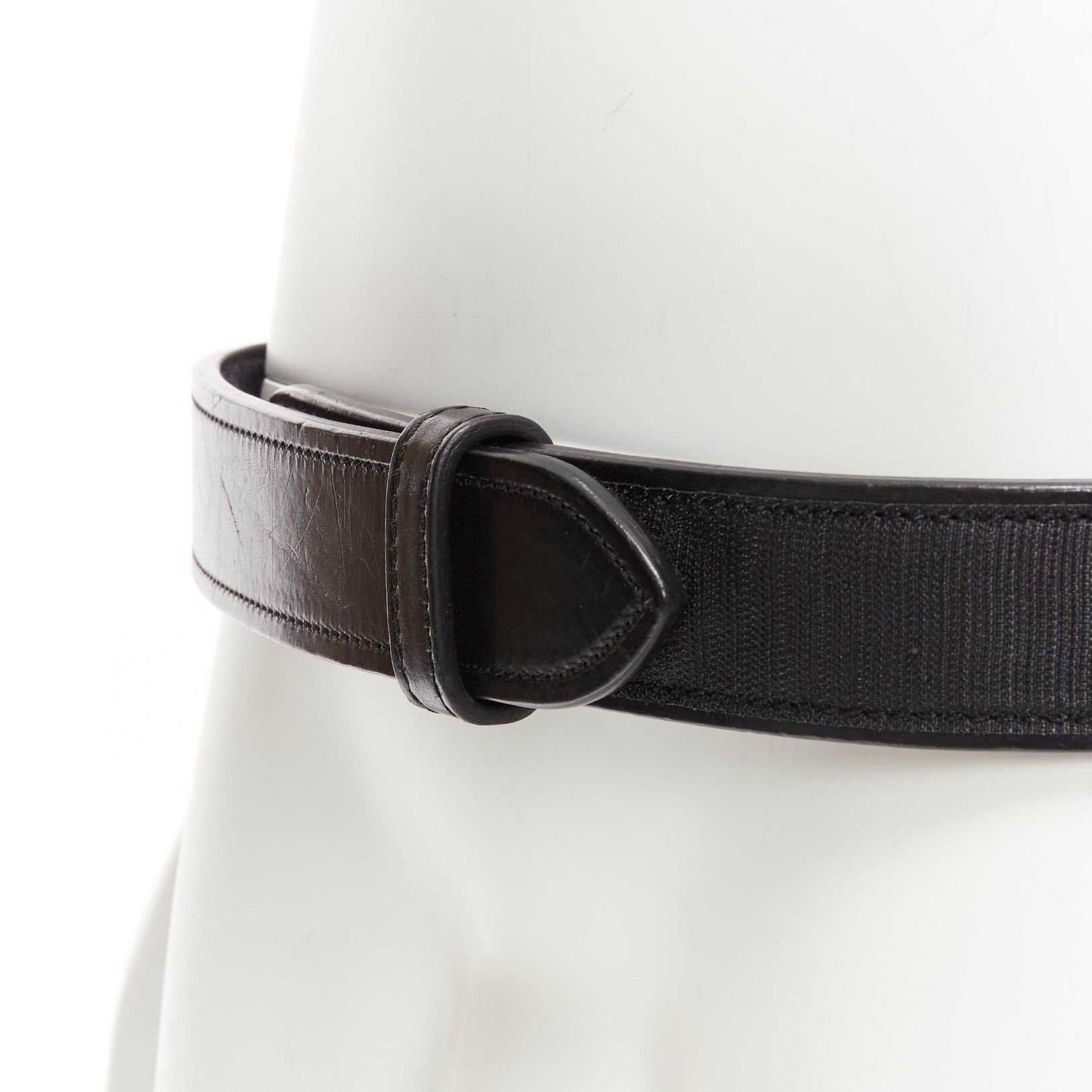 Celine OLD CELINE Phoebe Philo black leather magic tape minimal classic wide belt M Size ONE SIZE - 2 Thumbnail