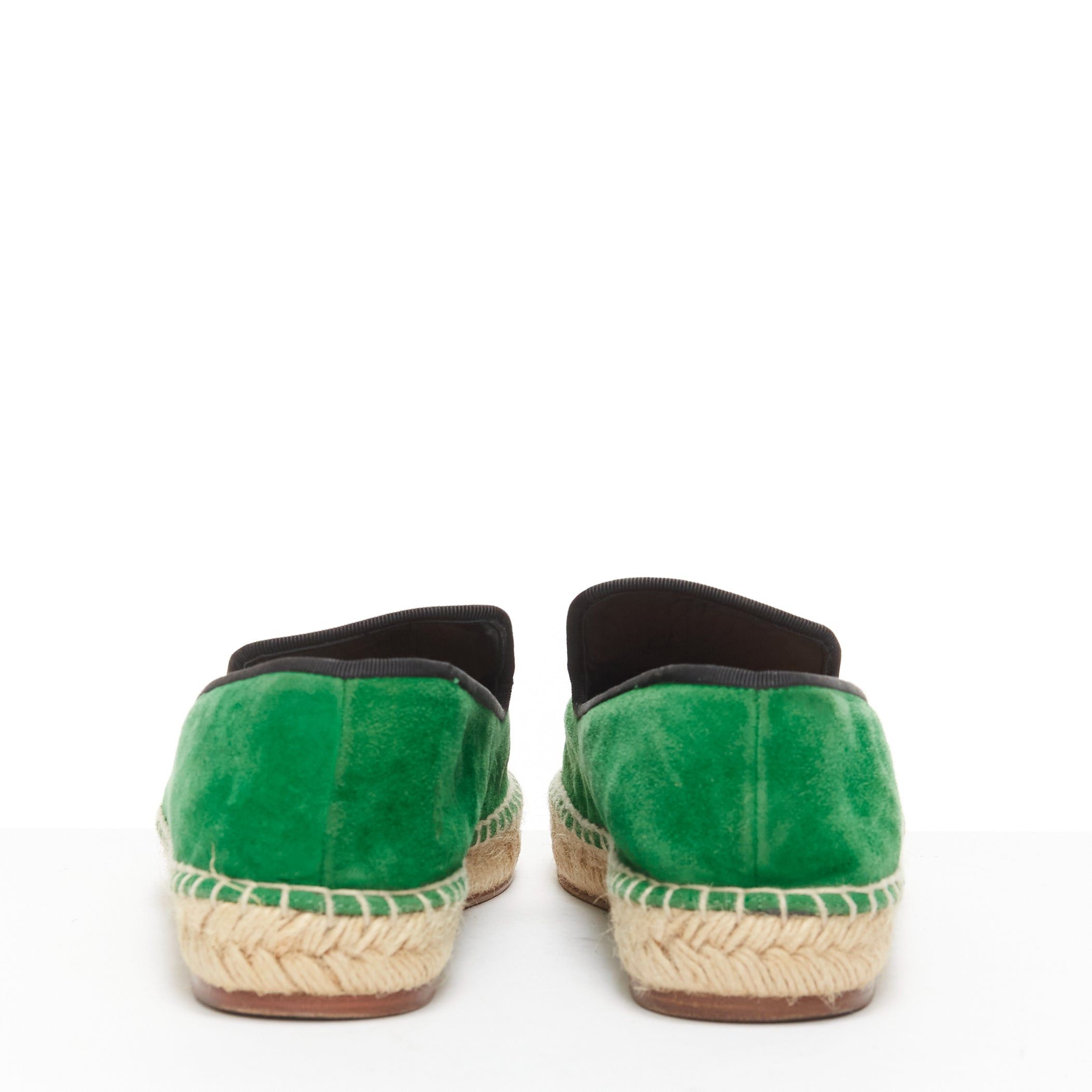 Celine OLD CELINE Phoebe Philo green suede black grosgrain jute espadrilles EU38 Size US 8 / IT 38 - 5 Thumbnail