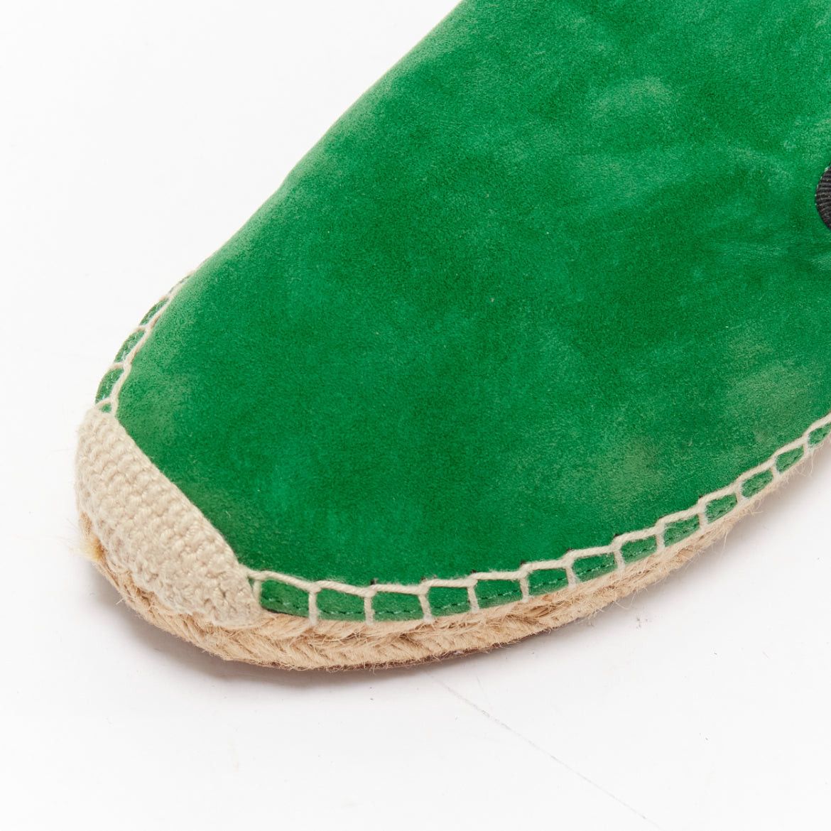 Celine OLD CELINE Phoebe Philo green suede black grosgrain jute espadrilles EU38 Size US 8 / IT 38 - 7 Thumbnail