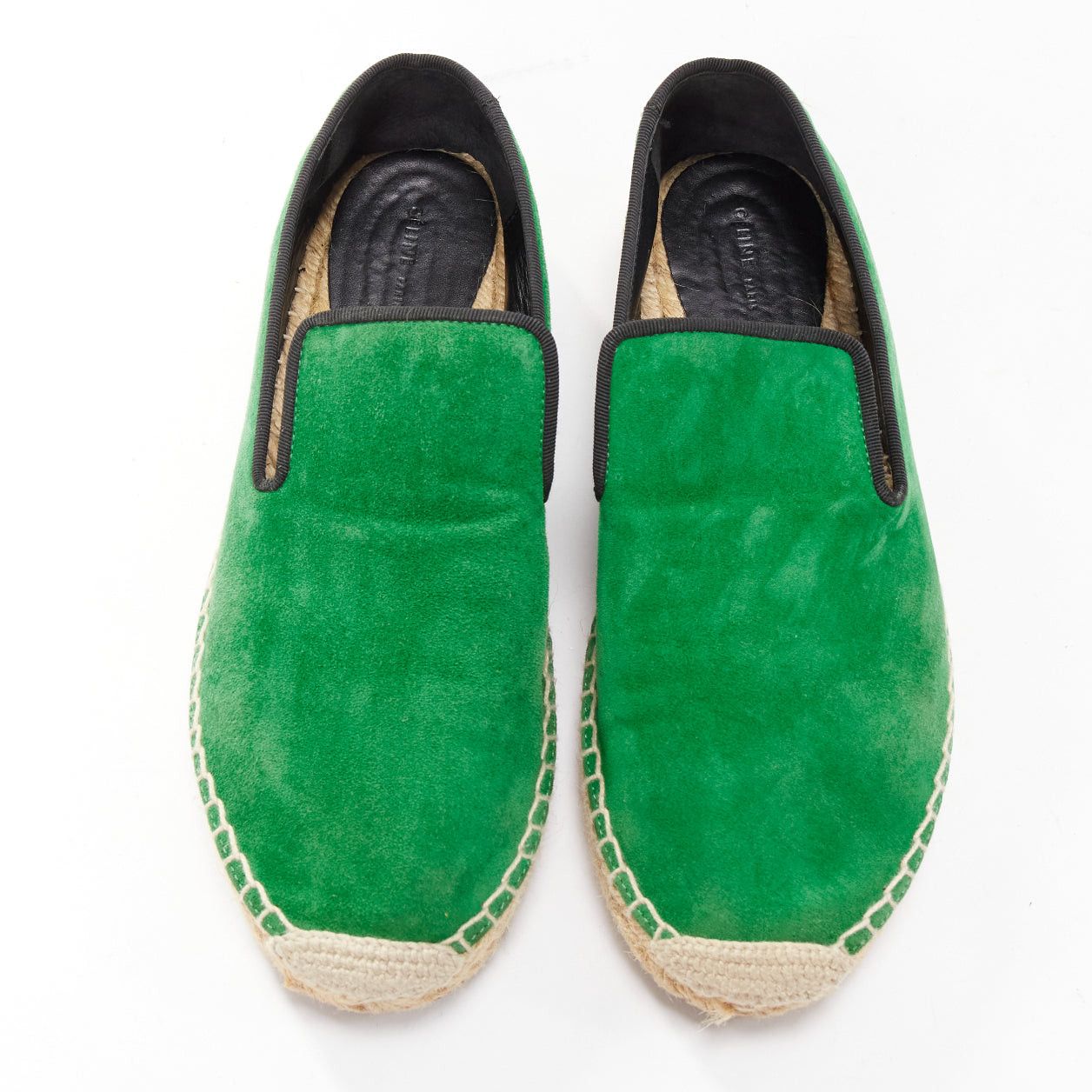 Celine OLD CELINE Phoebe Philo green suede black grosgrain jute espadrilles EU38 Size US 8 / IT 38 - 2 Thumbnail