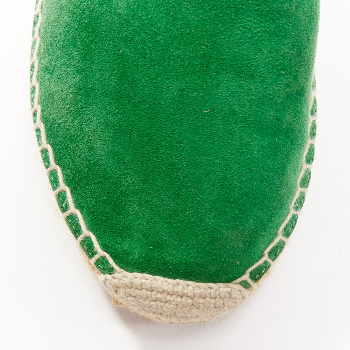 Celine OLD CELINE Phoebe Philo green suede black grosgrain jute espadrilles EU38 Size US 8 / IT 38 - 6 Thumbnail