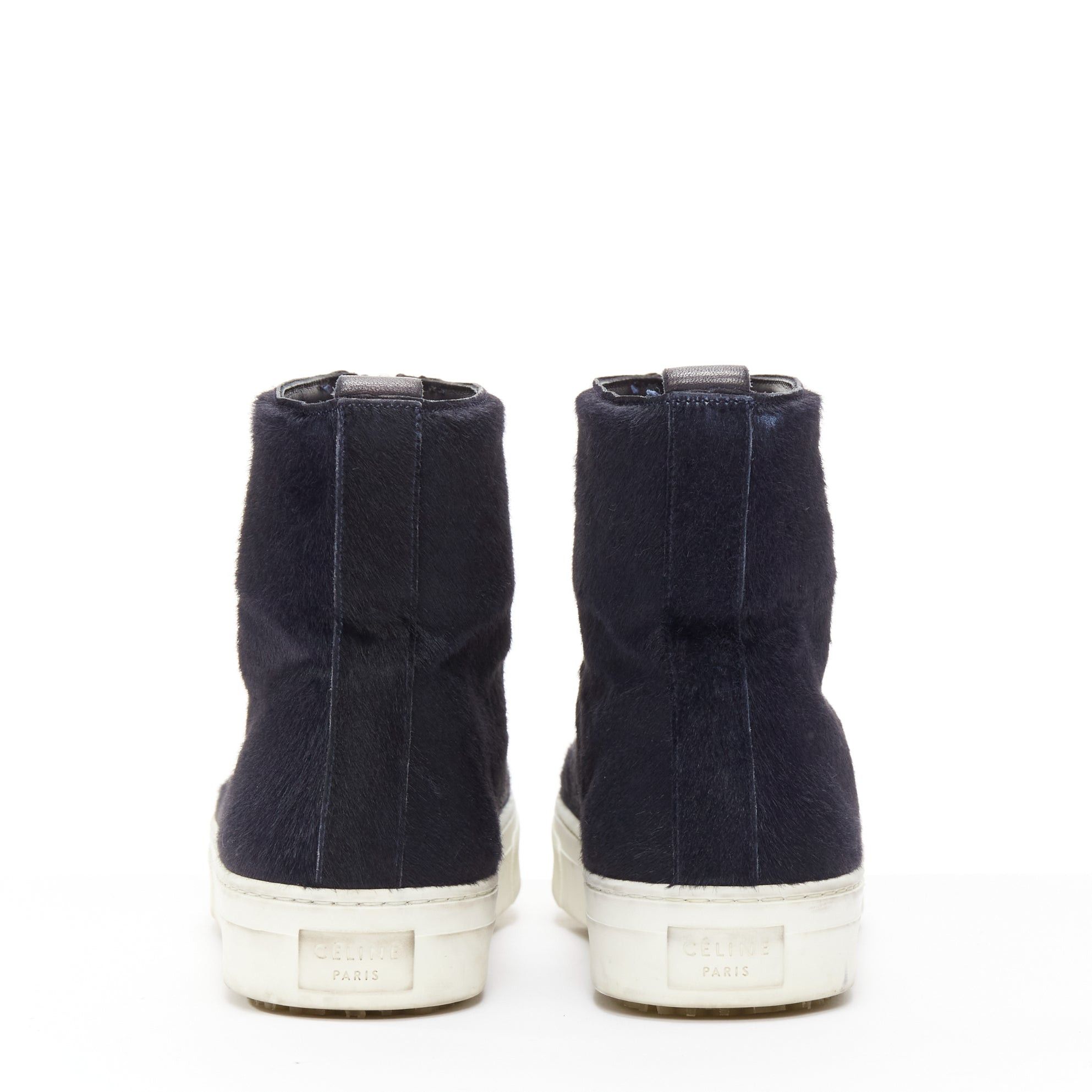 Celine OLD CELINE Phoebe Philo black horse hair O-ring zipper high top sneaker EU38 Size US 8 / IT 38 - 5 Thumbnail