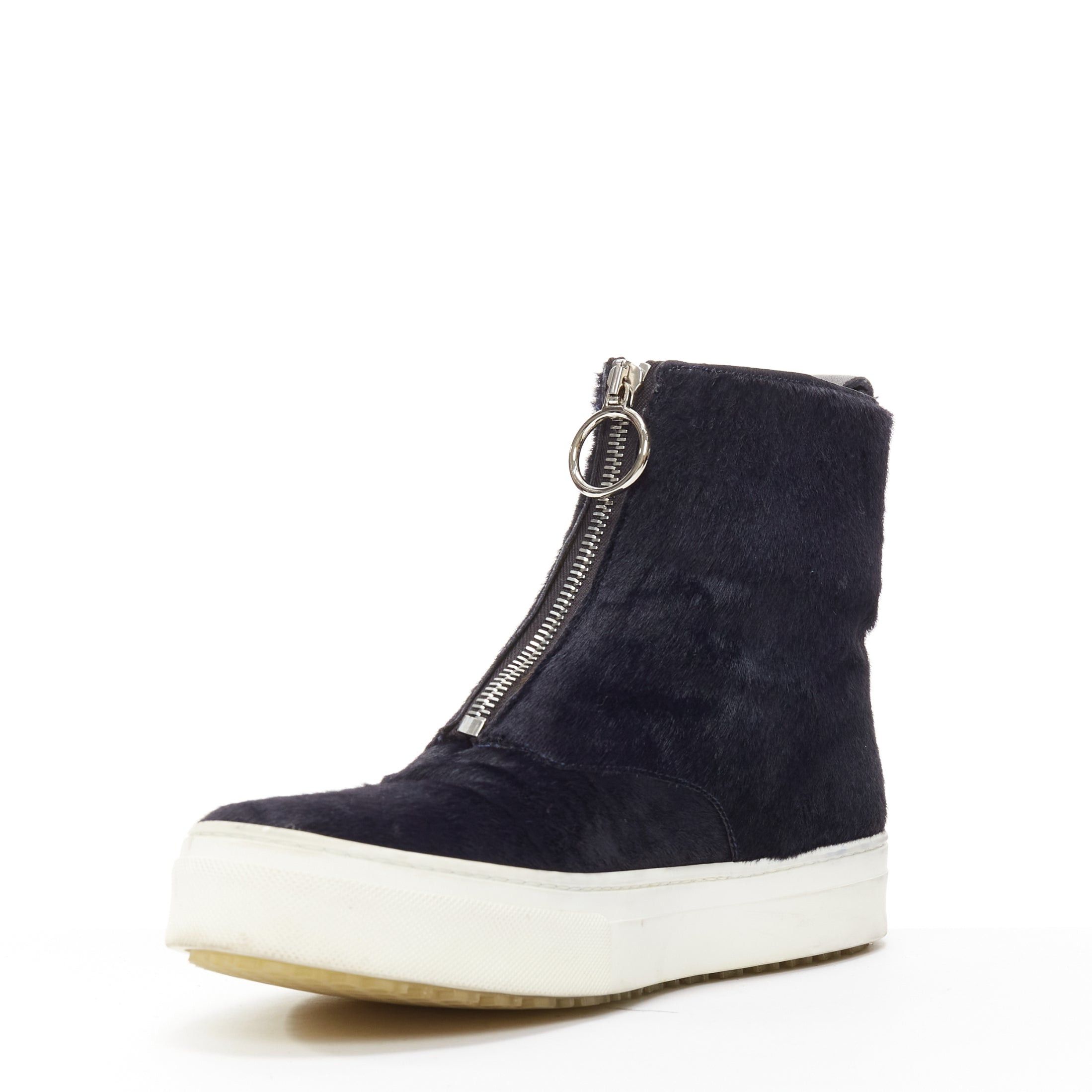 Celine OLD CELINE Phoebe Philo black horse hair O-ring zipper high top sneaker EU38 Size US 8 / IT 38 - 4 Thumbnail