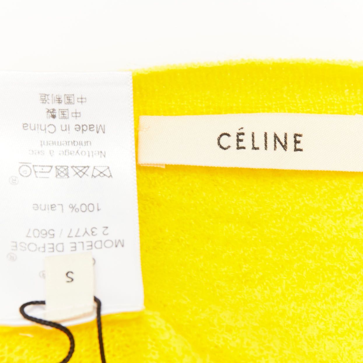 Celine OLD CELINE Phoebe Philo 100% wool sunshine yellow crew neck sweater S Size S / US 4 / IT 40 - 8 Thumbnail