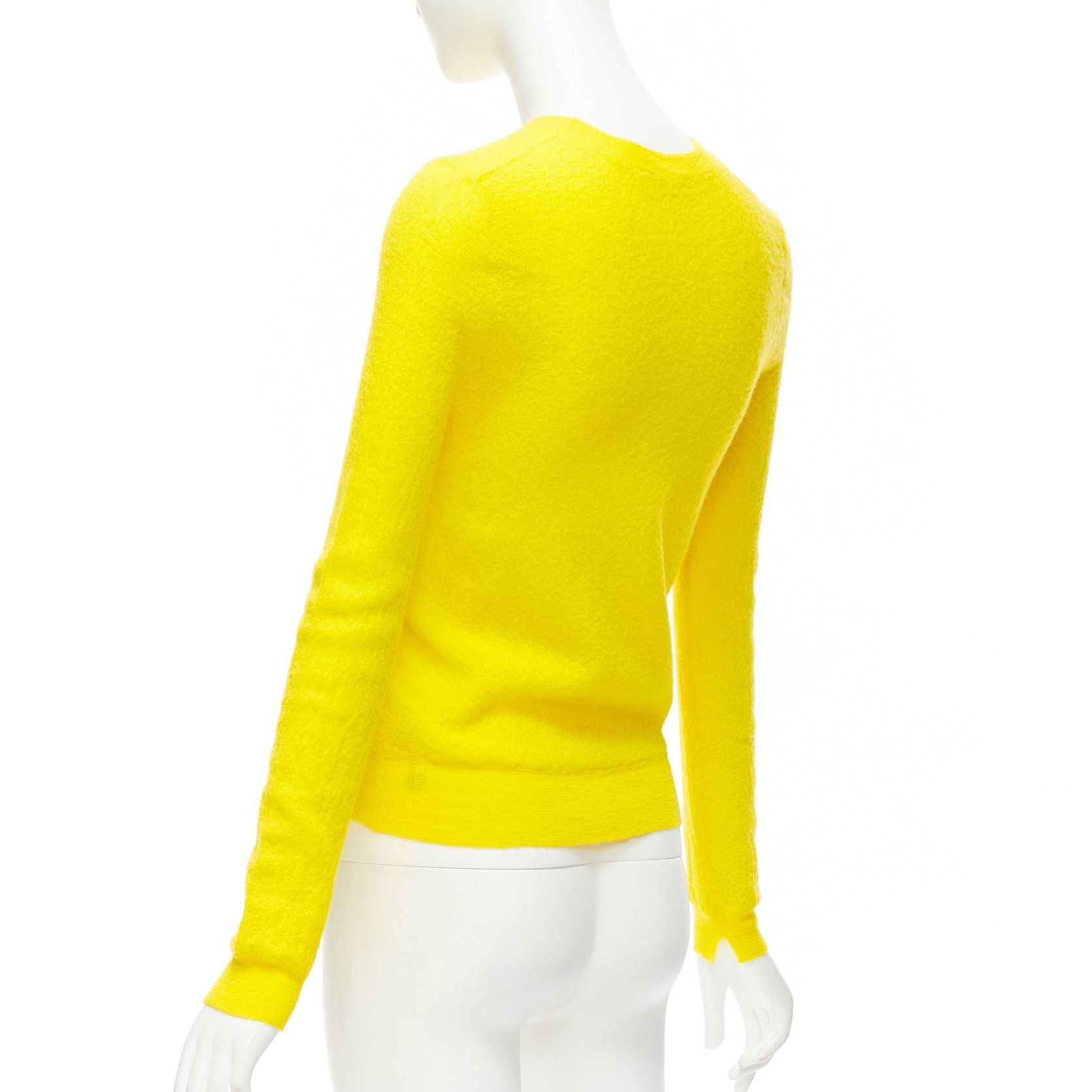 Celine OLD CELINE Phoebe Philo 100% wool sunshine yellow crew neck sweater S Size S / US 4 / IT 40 - 6 Thumbnail