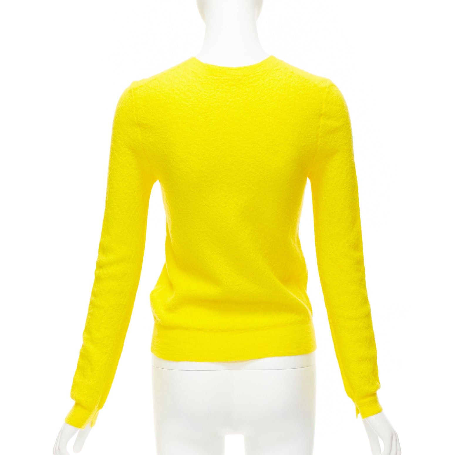 Celine OLD CELINE Phoebe Philo 100% wool sunshine yellow crew neck sweater S Size S / US 4 / IT 40 - 5 Thumbnail