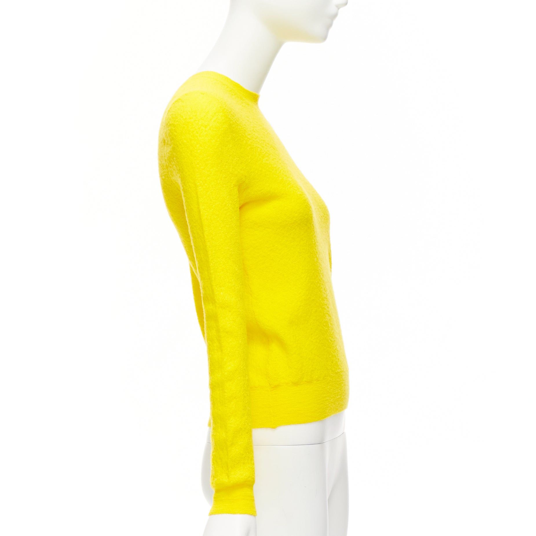 Celine OLD CELINE Phoebe Philo 100% wool sunshine yellow crew neck sweater S Size S / US 4 / IT 40 - 4 Thumbnail
