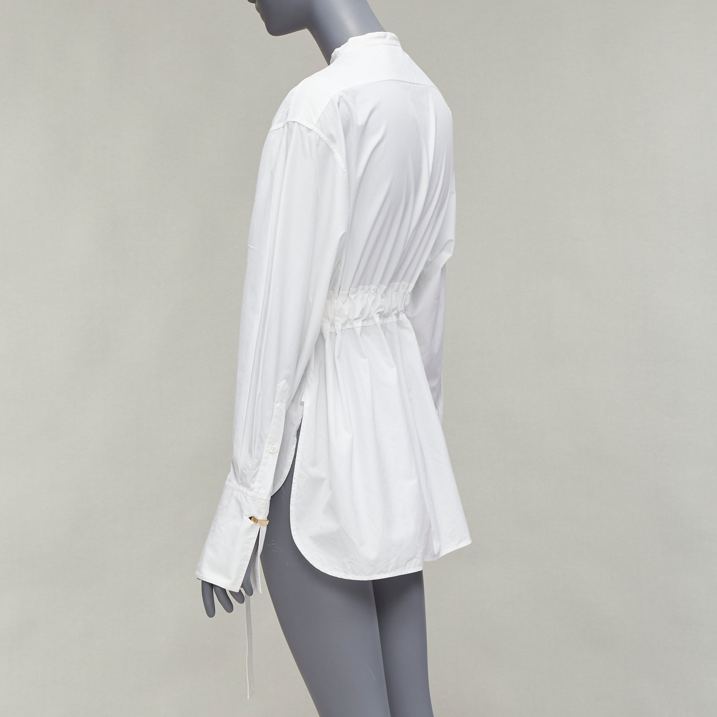 Celine OLD CELINE Phoebe Philo white cotton silver d ring belt minimal shirt FR36 S Size S / US 4 / IT 40 - 6 Thumbnail