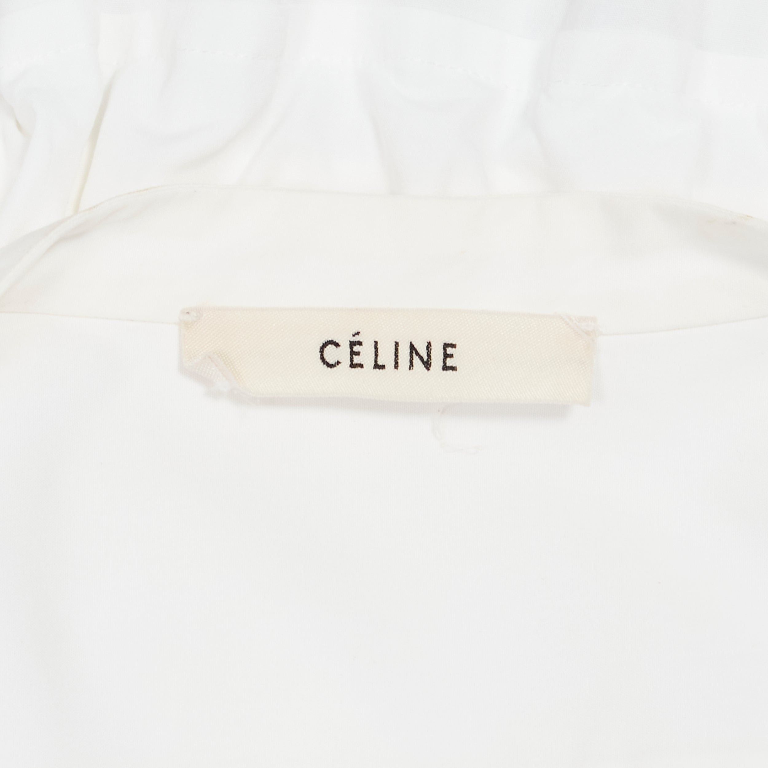 Celine OLD CELINE Phoebe Philo white cotton silver d ring belt minimal shirt FR36 S Size S / US 4 / IT 40 - 10 Thumbnail