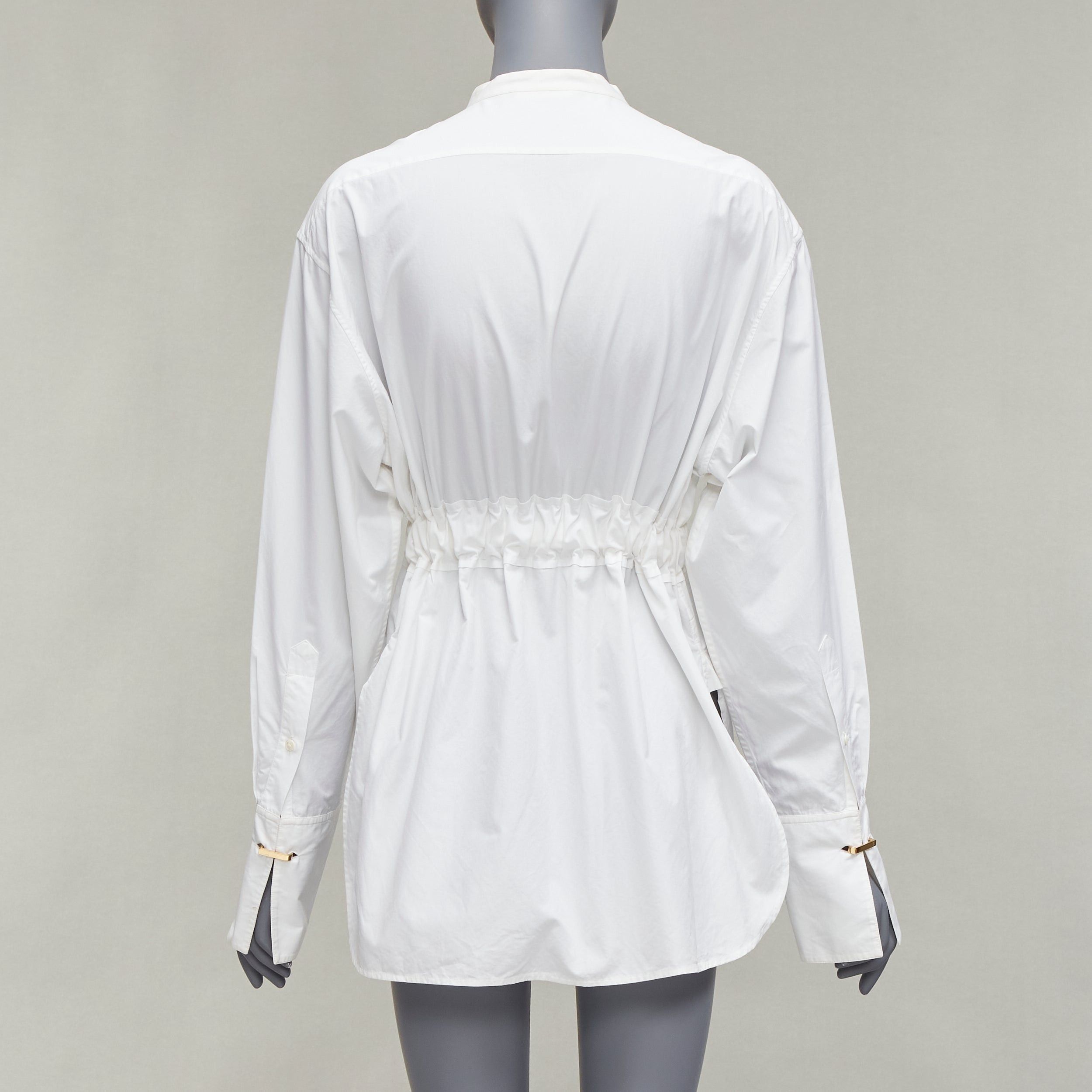 Celine OLD CELINE Phoebe Philo white cotton silver d ring belt minimal shirt FR36 S Size S / US 4 / IT 40 - 5 Thumbnail