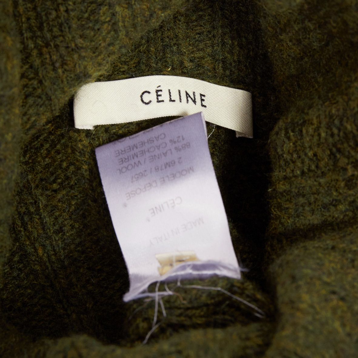 Celine OLD CELINE 2010 Runway Phoebe Philo green wool cashmere cable knit dress S Size S / US 4 / IT 40 - 8 Thumbnail