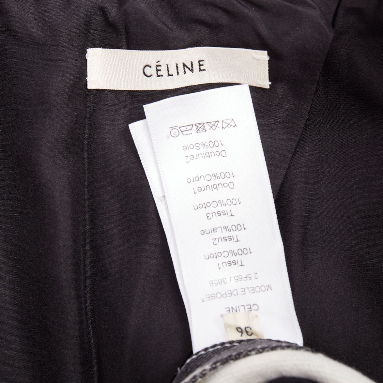 Celine OLD CELINE Phoebe Philo black cream animal print cotton blazer jacket FR36 S Size S / US 4 / IT 40 - 9 Thumbnail