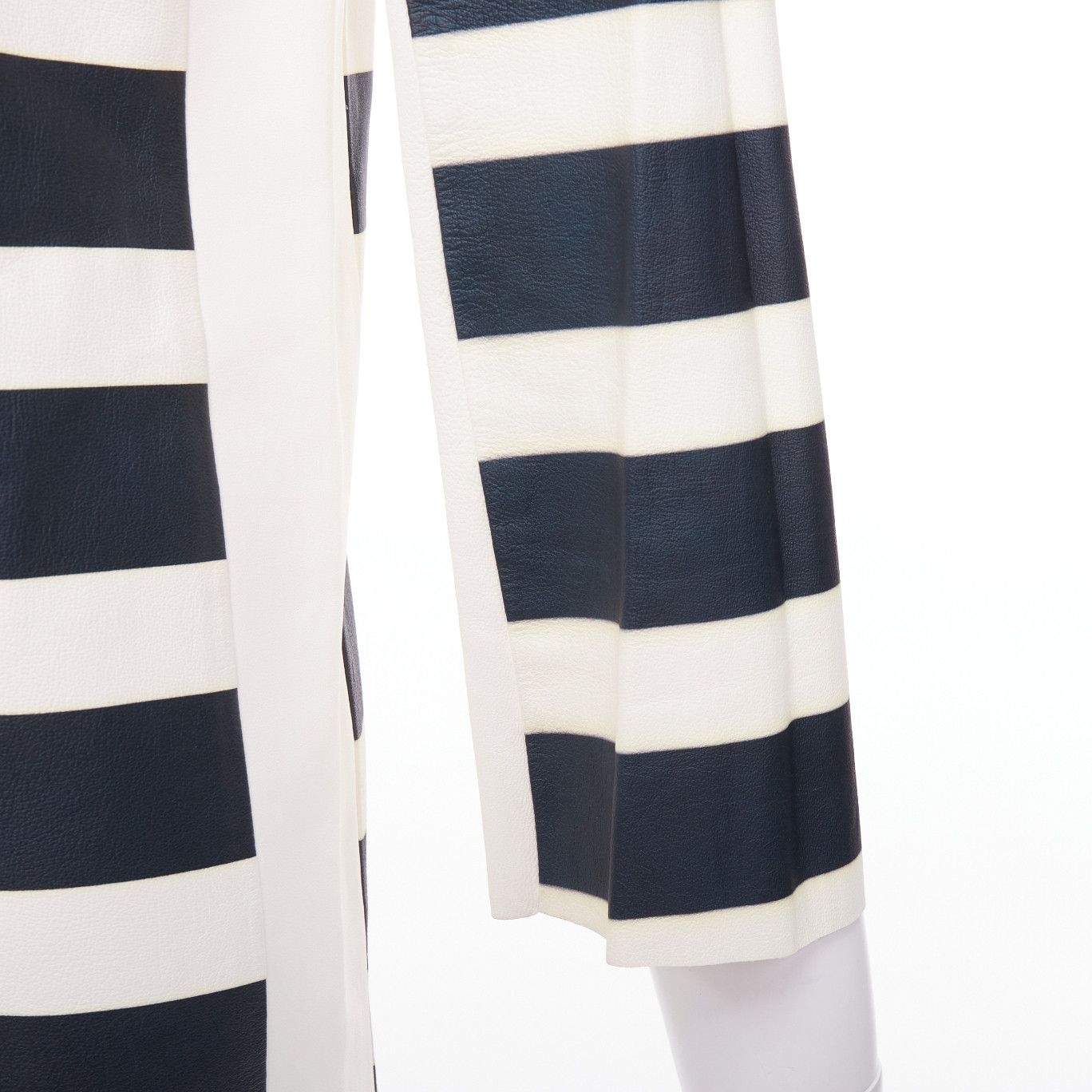 Celine OLD CELINE Phoebe Philo genuine lambskin striped leather patch top FR38 M Size M / US 6-8 / IT 42-44 - 7 Thumbnail
